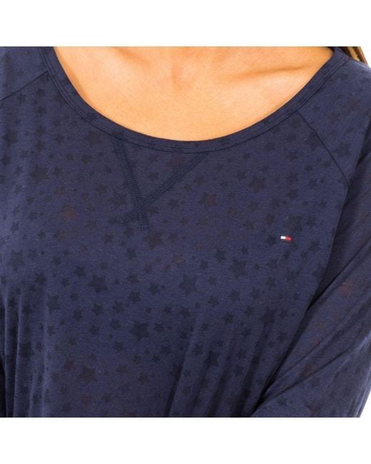 Tommy Hilfiger Blue Long-Sleeved Nightgown With Boat Neck 1487903526