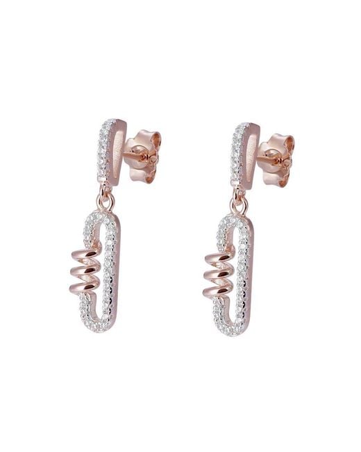 Orphelia White 'Gigi' 925 Sterling Drop Earrings