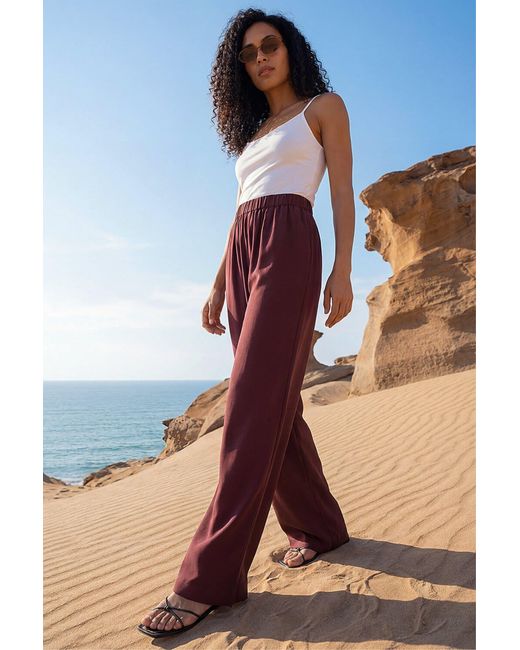 Roman Blue Crepe Elasticated Waist Trouser