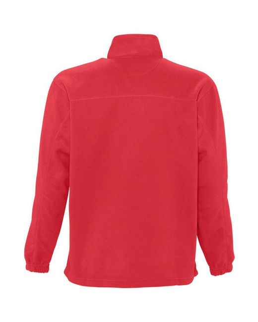 Sol's Red Ness Zip Neck Anti-Pill Fleece Top for men