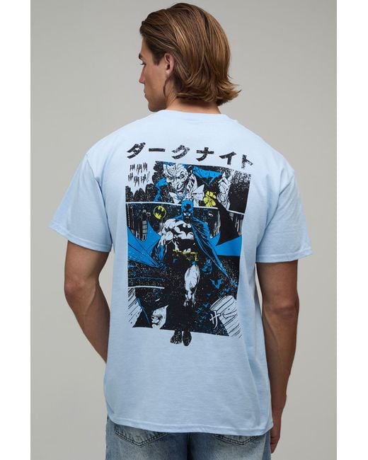 BoohooMAN Blue Oversized Batman License Print T-Shirt for men