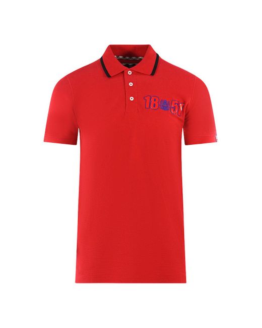 Aquascutum Red London 1851 Polo Shirt Cotton for men