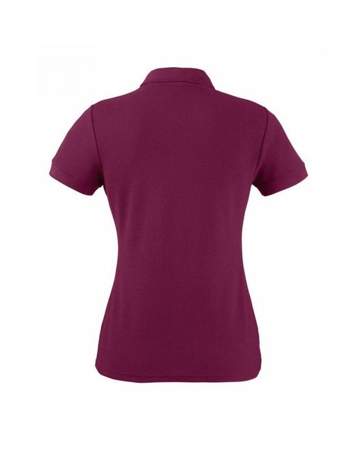 Fruit Of The Loom Purple Lady-Fit 65/35 Short Sleeve Polo Shirt