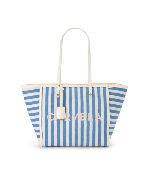 Carvela Kurt Geiger Blue Canvas Minori Tote Bag