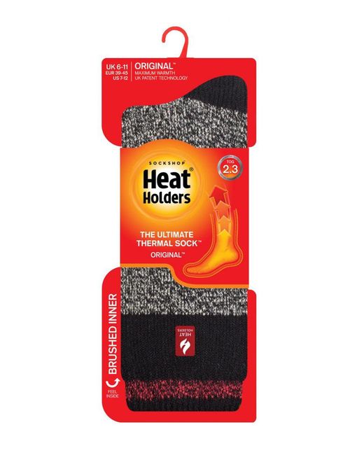 Heat Holders Gray Extra Thick Thermal Socks For Winter for men