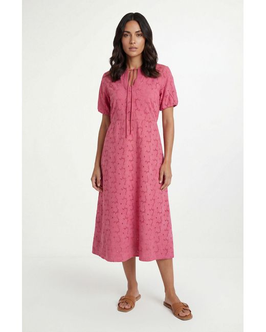 Wallis Pink Summer Broderie Smock Dress