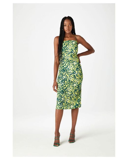 Urban Bliss Green Printed Midi Dress