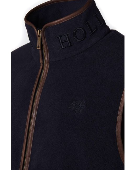 Holland Cooper Blue Country Fleece Gilet Ink Cotton for men
