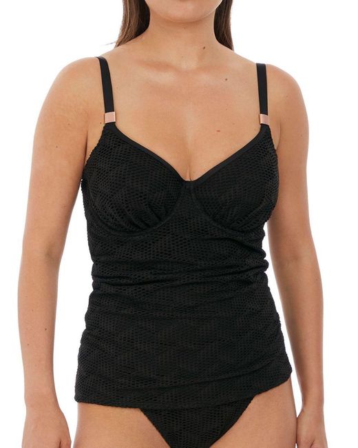 Fantasie Black Marseille Bardot Gathered Full Cup Tankini