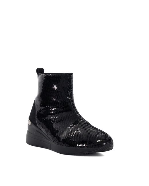 Dune 's Dune Effecting Sequin Wedge-heel Boots In Black in het Blue