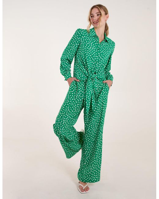 Blue Vanilla Green Abstract Polka Dot Trousers