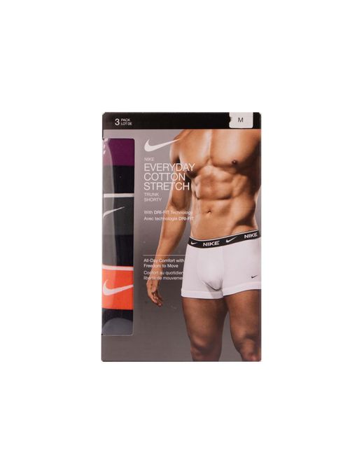 Nike Brown 3 Pack Of Trunks for men