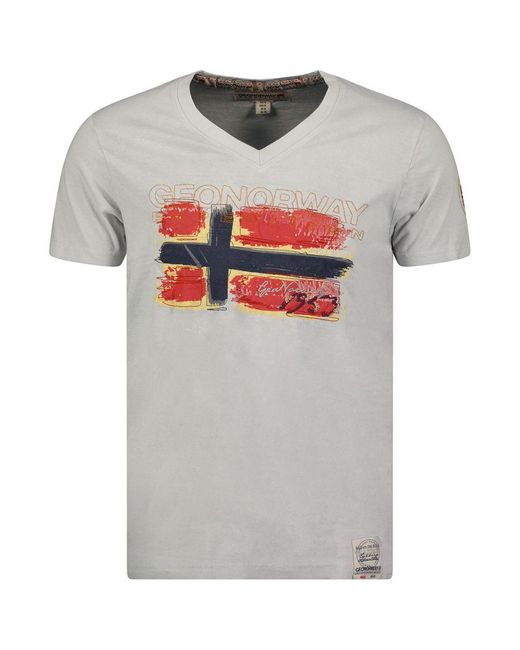 GEOGRAPHICAL NORWAY T-shirt Met Korte Mouwen Sw1561hgn Man in het Gray voor heren