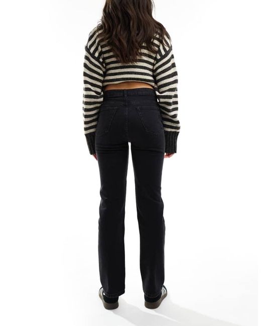 ASOS Black High Rise Slim Straight Jean