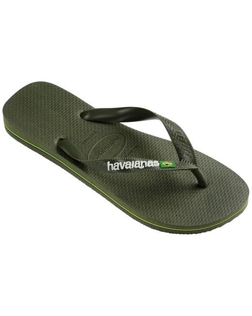 Havaianas Green Hav. Brasil Logo Ruby Flip Flops