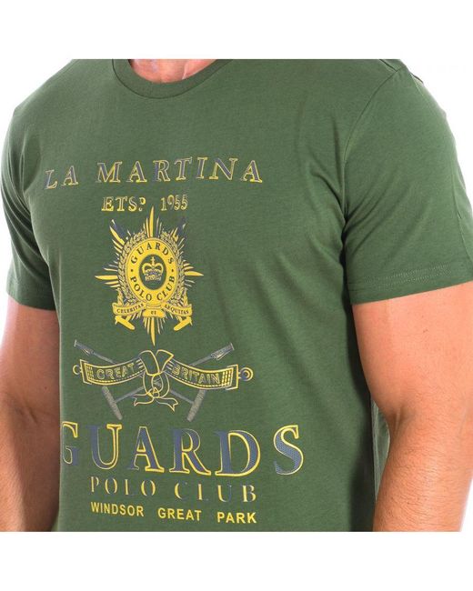 La Martina Green Short Sleeve T-shirt Tmrg30-js206 Man Cotton for men