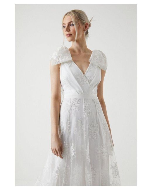 Coast☆Embroidered Mesh Bow Detail Wedding ドレス【UK発】 Dresses | Embroidered Mesh Bow Detail Wedding Dress | Coast