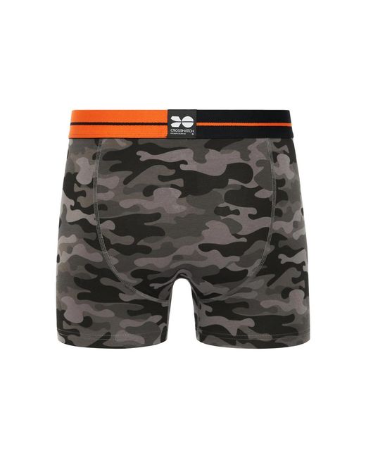 Crosshatch Gray Endocamo Regular Boxer Shorts (Pack Of 5) for men