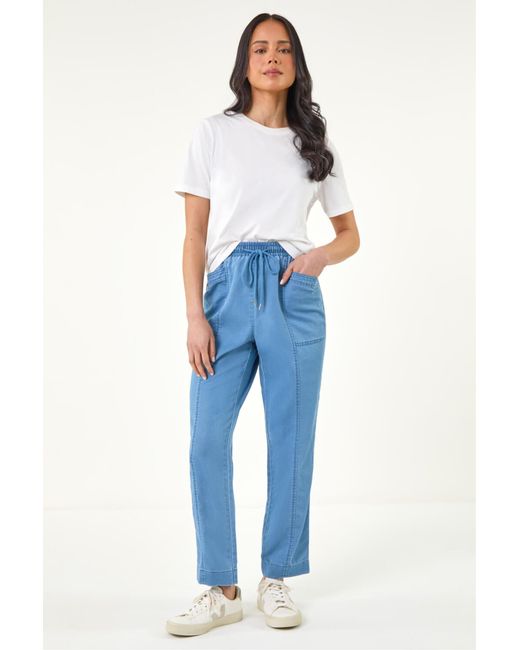 Roman Blue Petite Seam Detail Stretch Jean