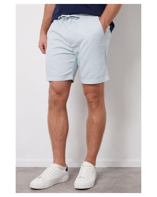 Threadbare Blue 'Lent' Cotton Lyocell Jogger Style Shorts for men