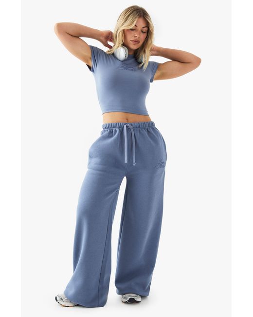 DSGN Studio Blue Contrast Script Straight Leg Jogger