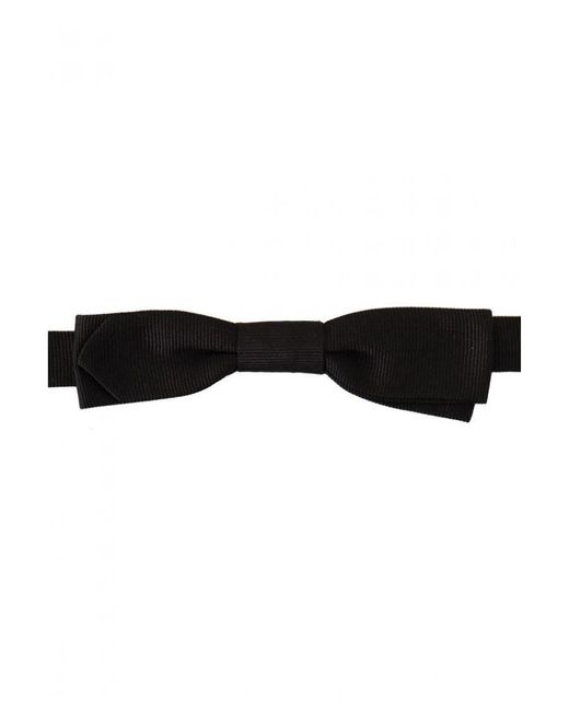 Dolce & Gabbana Black 100% Silk Adjustable Neck Papillon Tie for men