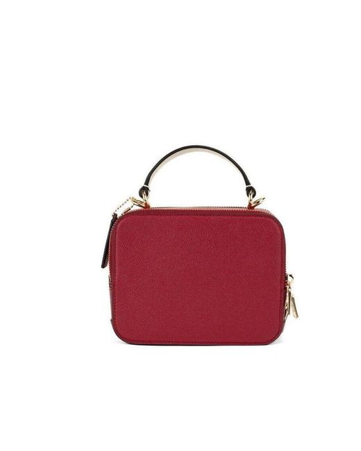 COACH Red Disney Cruella Motif Crossgrain Leather Box Crossbody Handbag