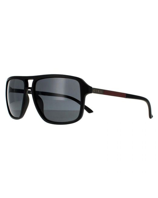 Guess Black Square Matte Smoke Sunglasses