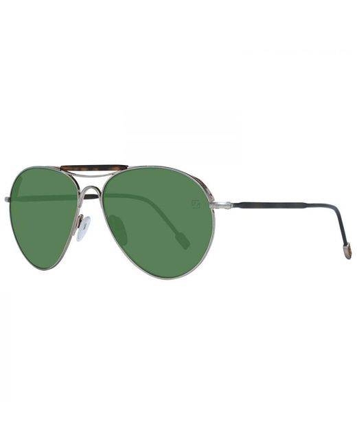 Zegna Green Aviator Sunglasses for men