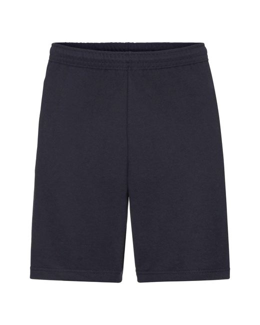 Fruit Of The Loom Blue Lightweight Casual Fleece Shorts (240 Gsm) (Deep) for men