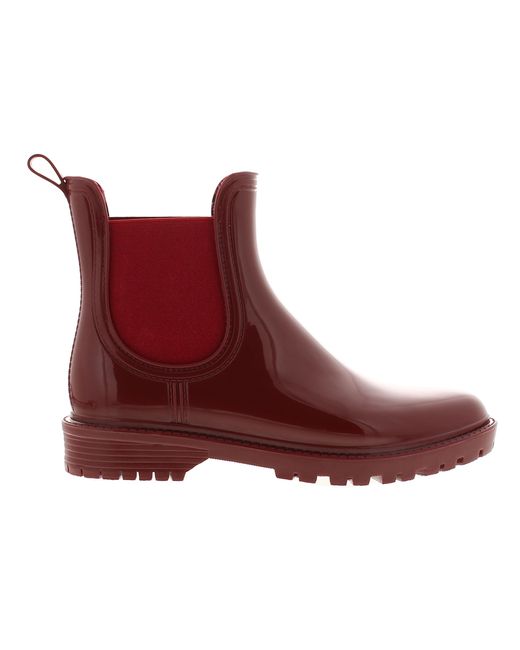 Platino Red Ankle Wellies Splash Slip On Burgundy