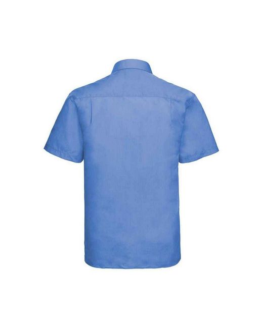 Russell Blue Collection Poplin Easy-Care Short-Sleeved Formal Shirt (Corporate) for men