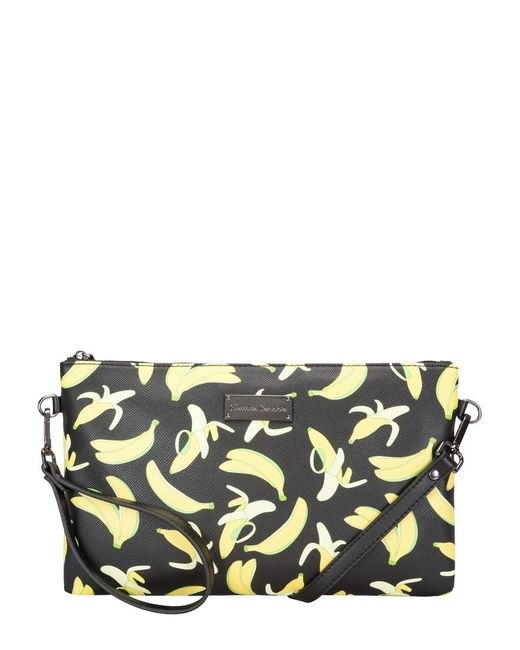 Claudia Canova Yellow Banana Print Crossbody Clutch