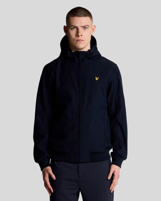 Lyle & Scott Blue Mesh Lined Softshell Jacket for men