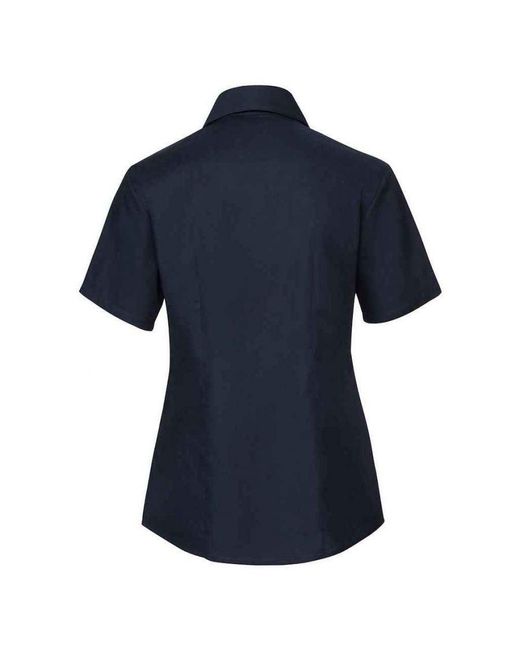 Russell Blue Collection /Ladies Oxford Short-Sleeved Shirt (Bright)