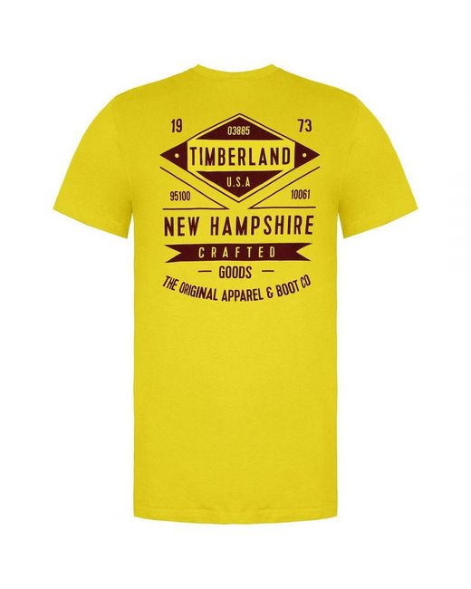 Timberland Short Sleeve Crew Neck Graphic Logo Yellow S T-shirt A1lmz M72 for men