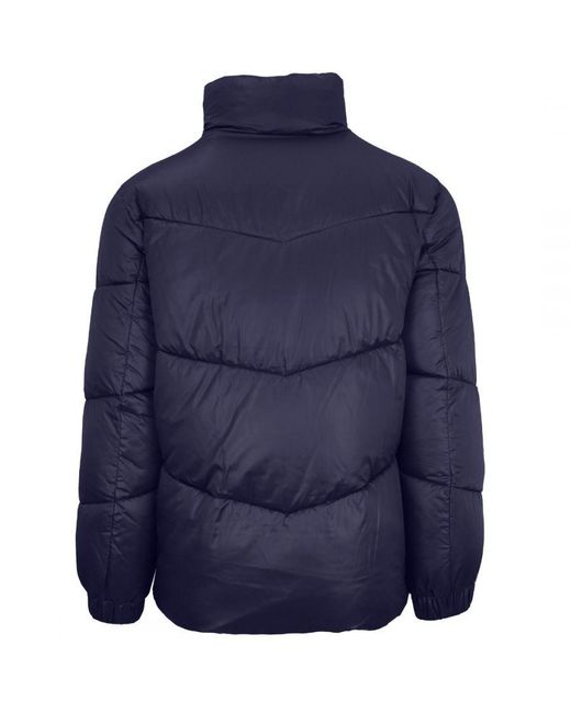 Philipp Plein Blue Bold Vertical Logo Shiny Padded Jacket for men
