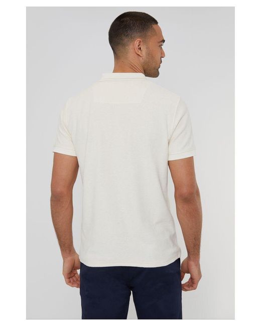 Threadbare Gray Pale 'Dune' Zip Collar Polo Shirt for men