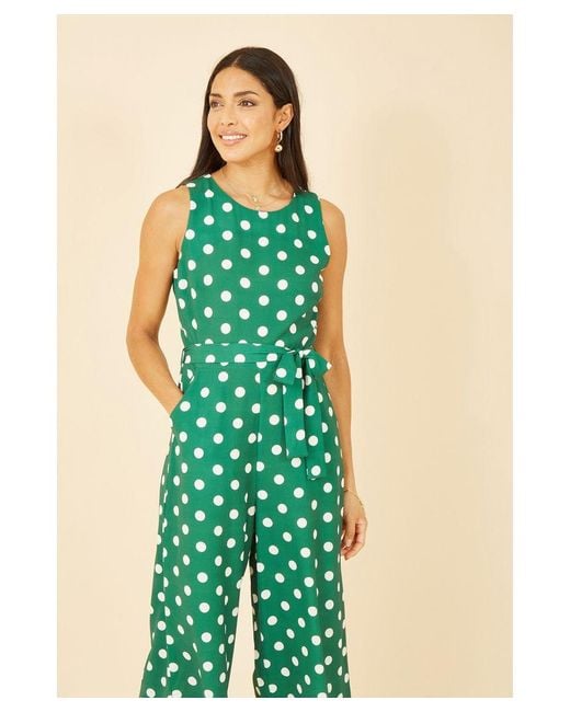 Mela London Green Polka Dot Culotte Jumpsuit