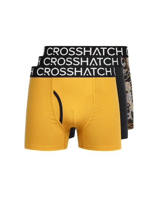 Crosshatch Lynol Boxershorts (pack Of 3) (geel) in het Yellow voor heren