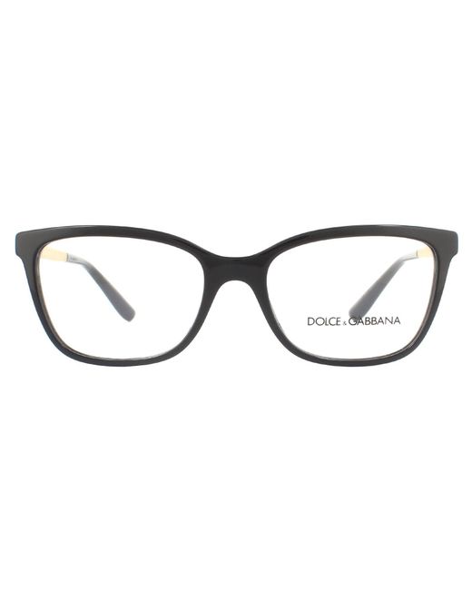 Dolce & Gabbana Rechthoekige Zwarte Damesglazen Frames in het Brown