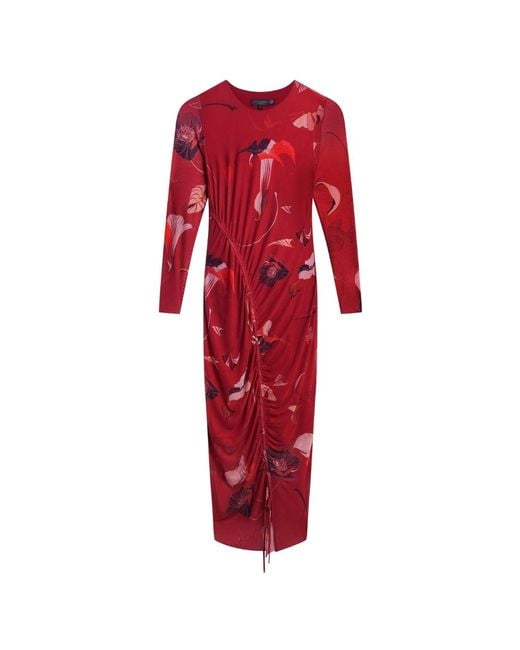 Ted Baker Jazzy Bodycon Mesh Gathered Midi Dress