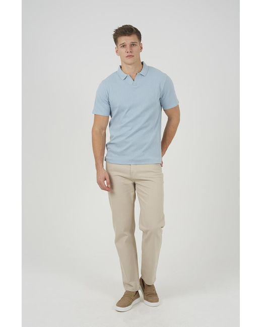 Brave Soul Blue Trophy Neck Polo Shirt for men