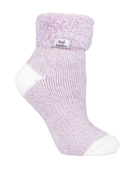 Heat Holders Pink Ladies Extra Fluffy Bed Socks For Lounging Around