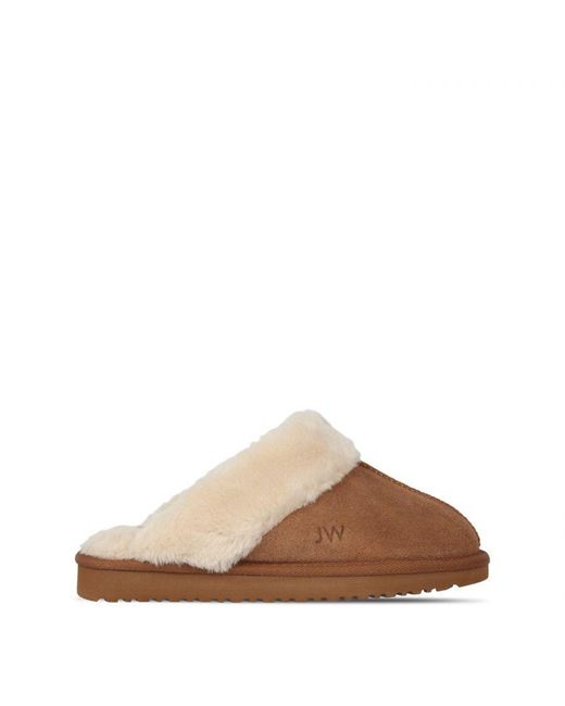 Jack Wills Brown Mule Slippers Leather