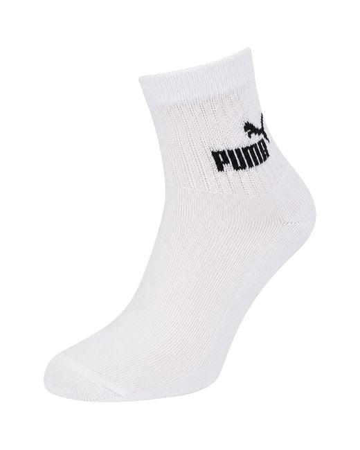 PUMA White 3-Pack Elements Crew Socks for men