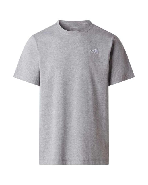 The North Face Gray Evolution Embroidered Logo Simple Dome T Shirt Cotton for men