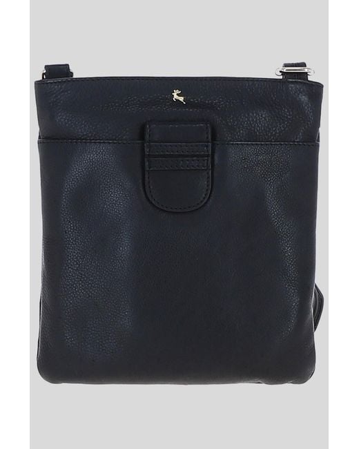 Ashwood Leather Black Genuine Crossbody X Shoulder Bag With Golden Accents