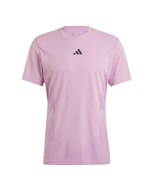 Adidas Purple Aircool Crew Neck Short Sleeve Jersey T-Shirt for men