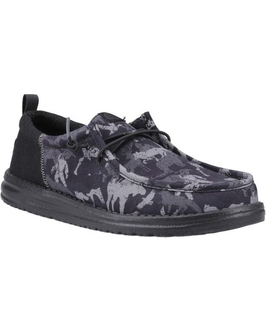 HeyDude Wally Funk Hunt Camo Canvas Männer Boot Schuhe in Blue für Herren